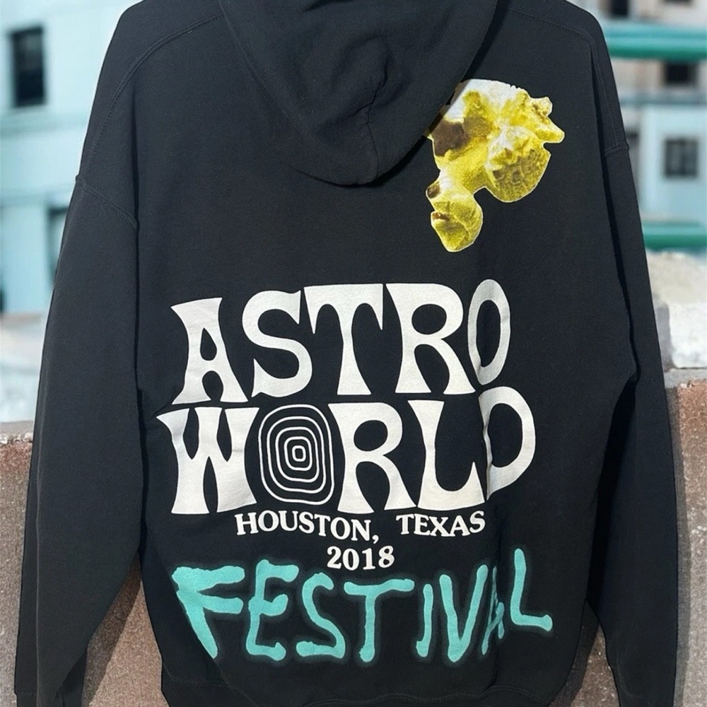 2018 Travis Scott First Astroworld Festival Houston Hoodie Sweatshirt Size L